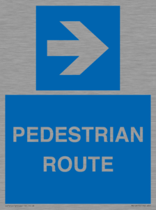 PEDESTRIAN ROUTE - right arrow